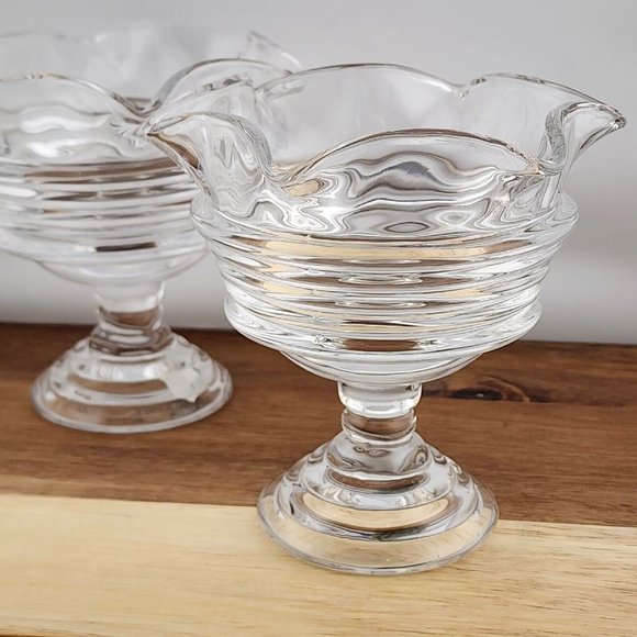 2) Partylite Sundae Pillar Candle Holder P7626 heavy crystal glass - Picture 5 of 16